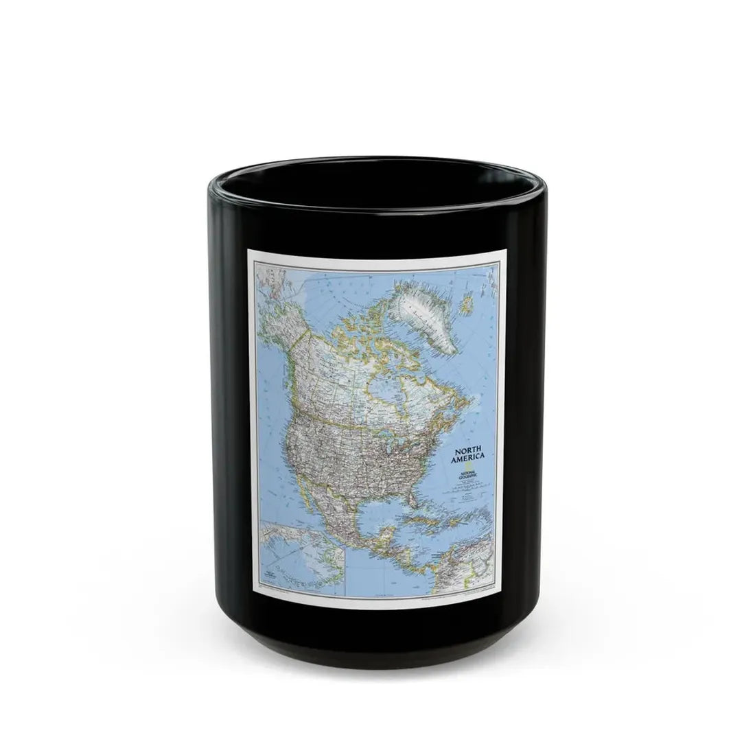 North America (2005) (Map) Black Coffee Mug 15oz - Go Mug Yourself