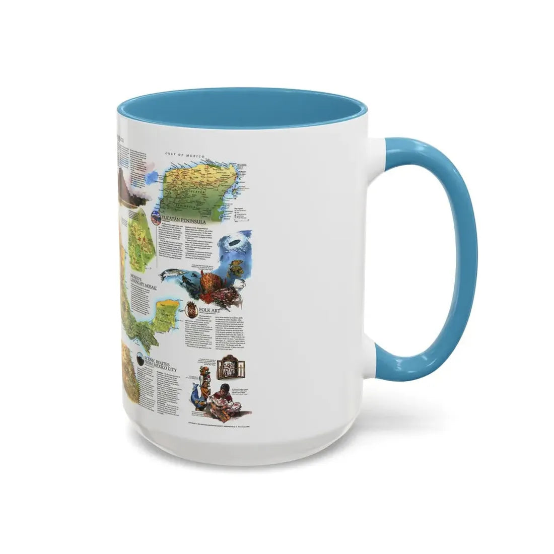 North America - A Traveller's Map of Mexico (1994) (Map) Accent Coffee Mug - Go Mug Yourself