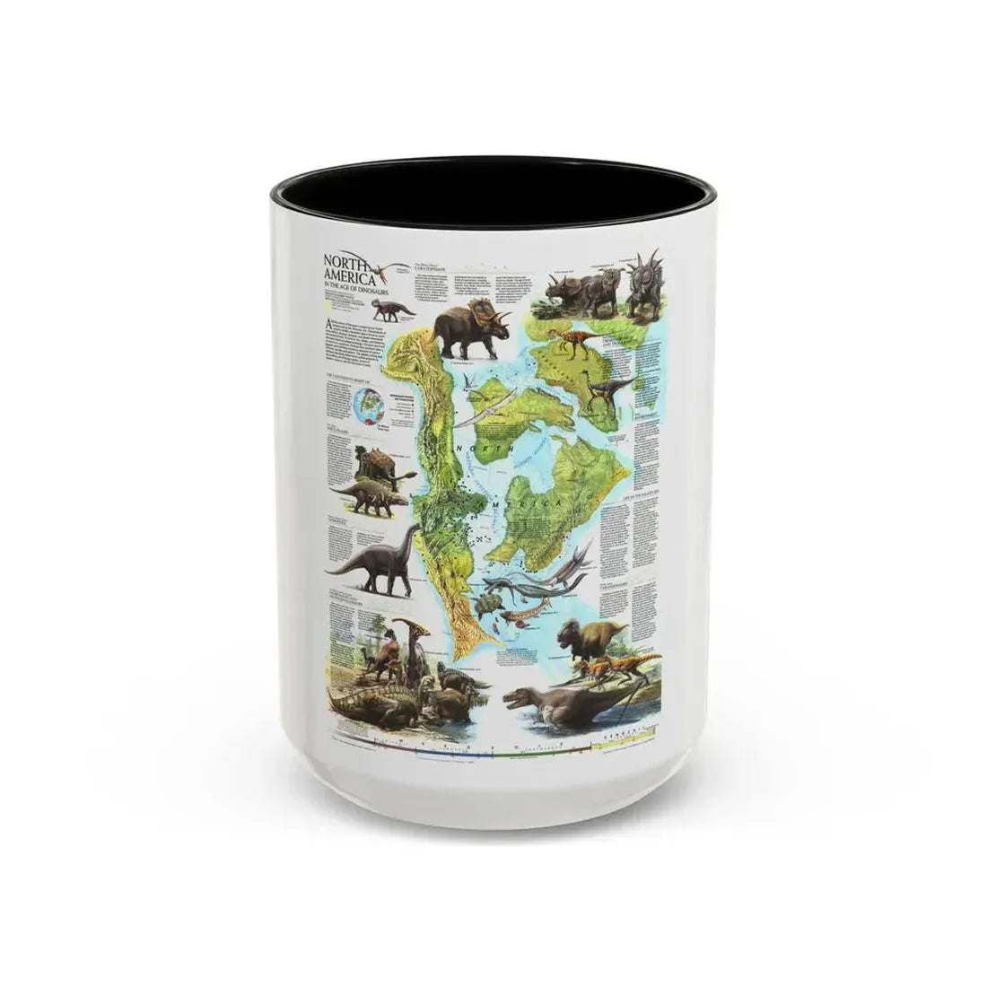 North America - Age of Dinosaurs (1993) (Map) Accent Coffee Mug 15oz Black - Go Mug Yourself