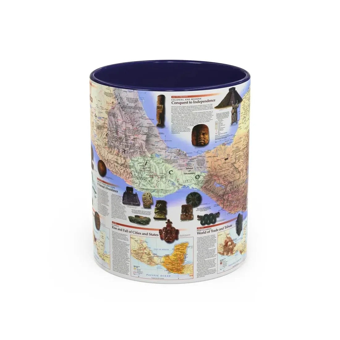 North America - Ancient Mesoamerica (1997) (Map) Accent Coffee Mug 11oz Navy - Go Mug Yourself