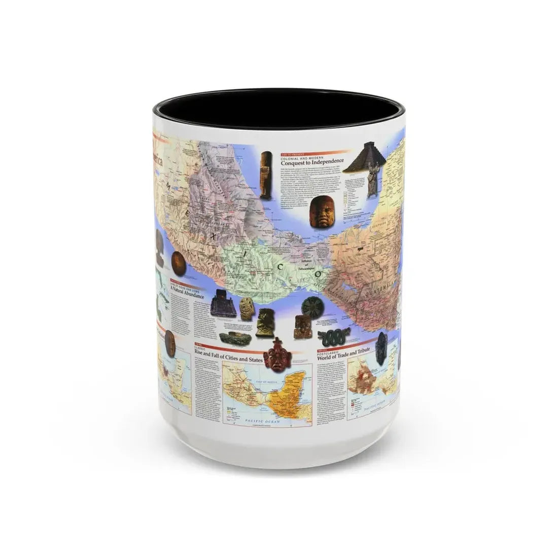 North America - Ancient Mesoamerica (1997) (Map) Accent Coffee Mug 15oz Black - Go Mug Yourself