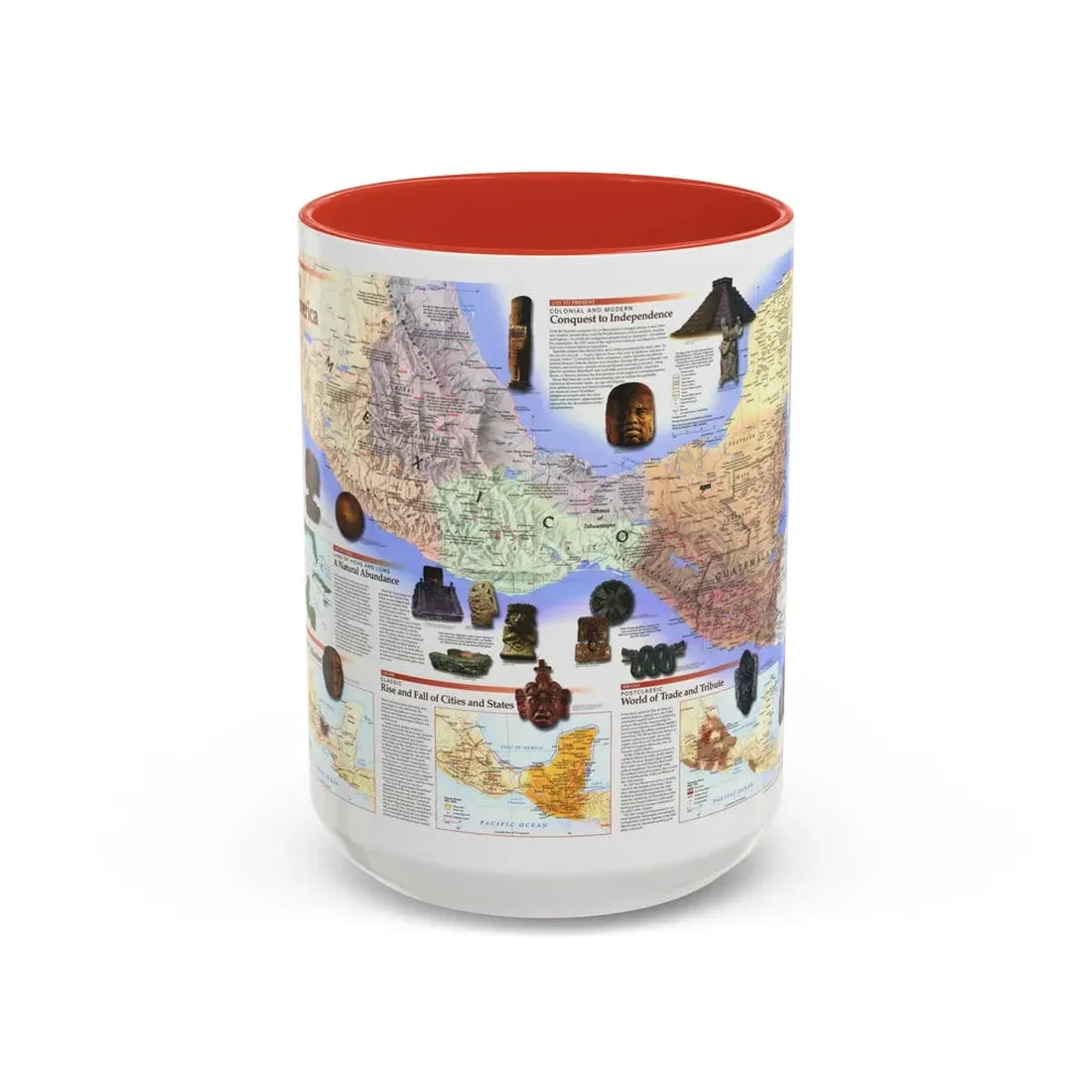 North America - Ancient Mesoamerica (1997) (Map) Accent Coffee Mug 15oz Red - Go Mug Yourself