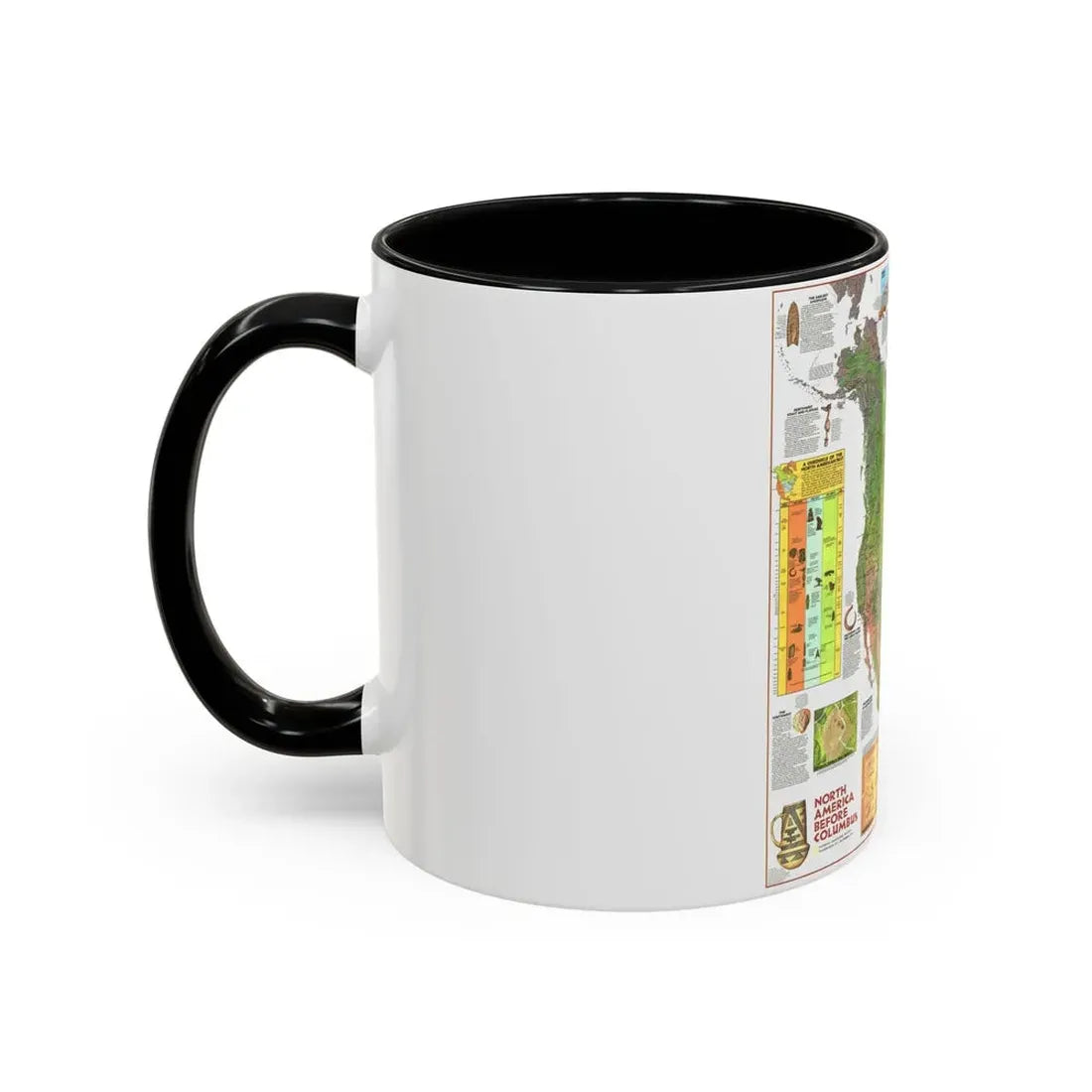 North America - Before Columbus (1972) (Map) Accent Coffee Mug - Go Mug Yourself