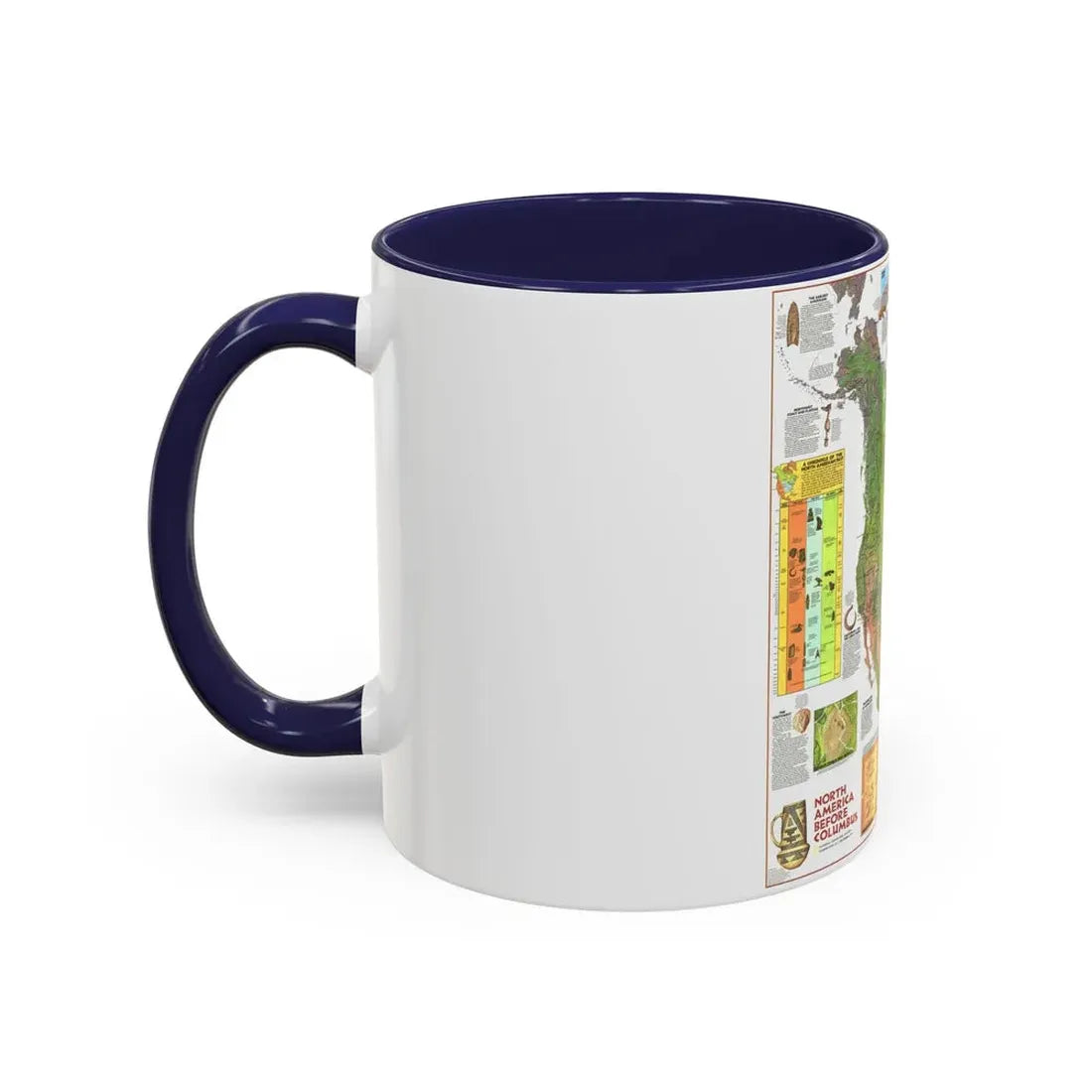 North America - Before Columbus (1972) (Map) Accent Coffee Mug - Go Mug Yourself