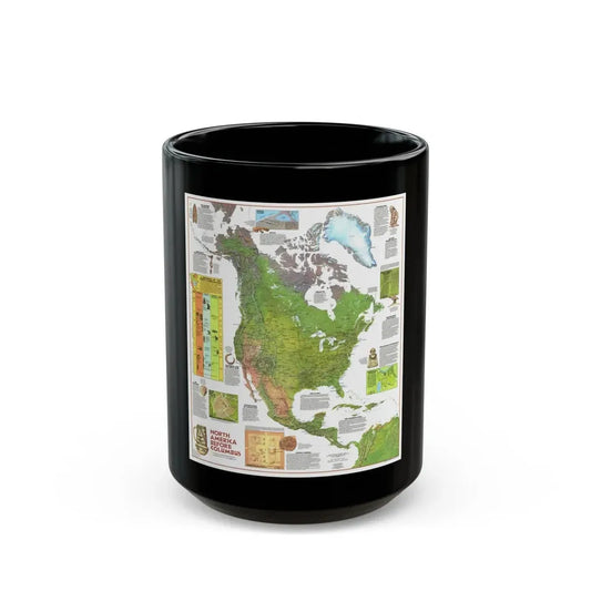 North America - Before Columbus (1972) (Map) Black Coffee Mug 15oz - Go Mug Yourself