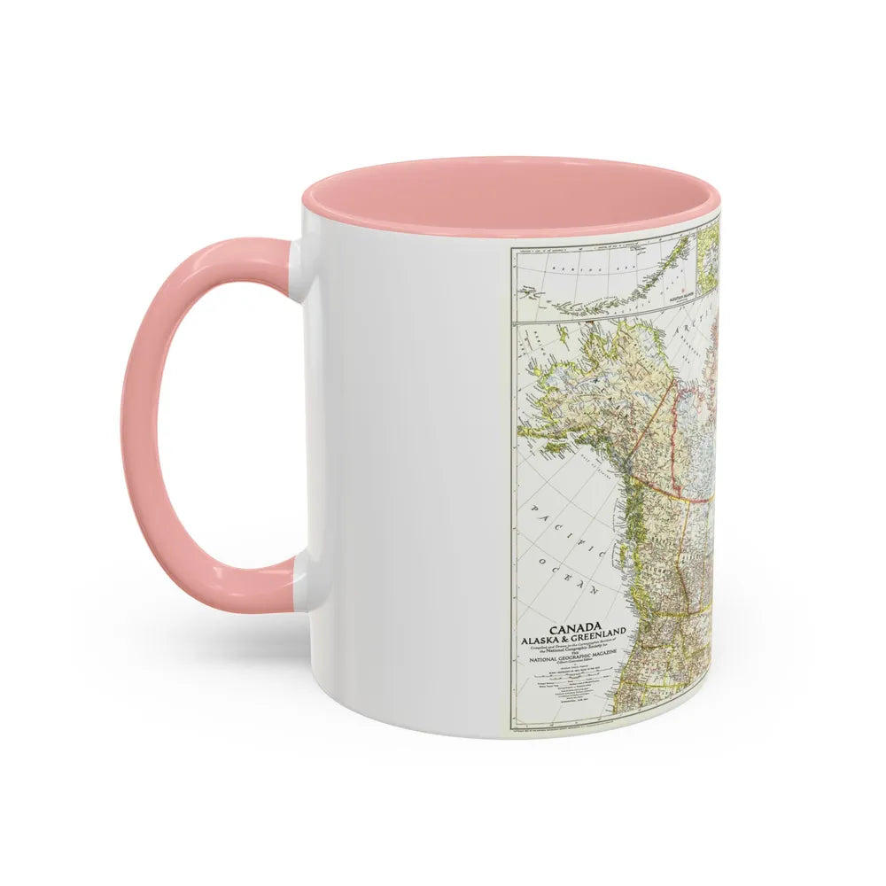 North America - Canada, Alaska, Greenland (1947) (Map) Accent Coffee Mug - Go Mug Yourself