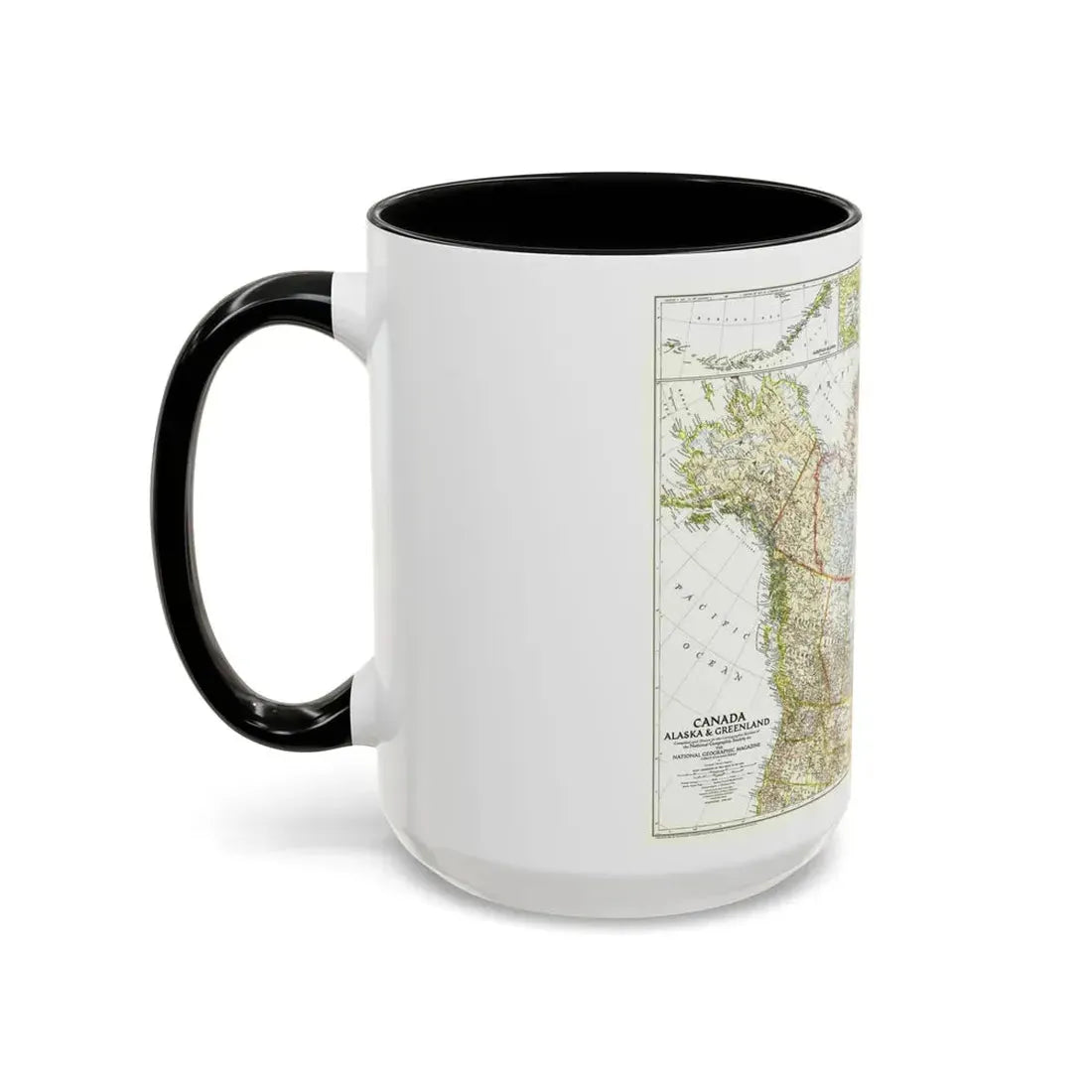 North America - Canada, Alaska, Greenland (1947) (Map) Accent Coffee Mug - Go Mug Yourself