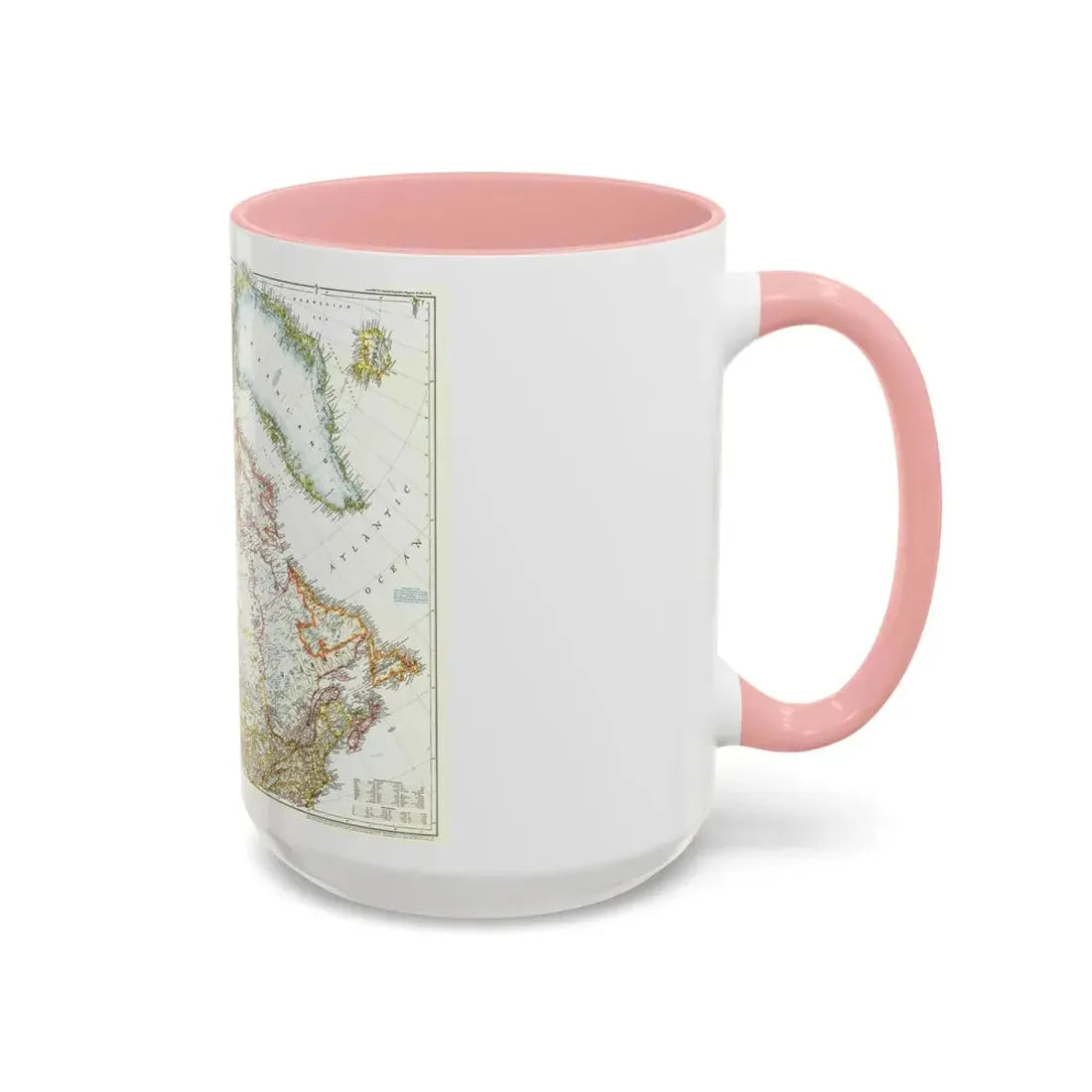 North America - Canada, Alaska, Greenland (1947) (Map) Accent Coffee Mug - Go Mug Yourself