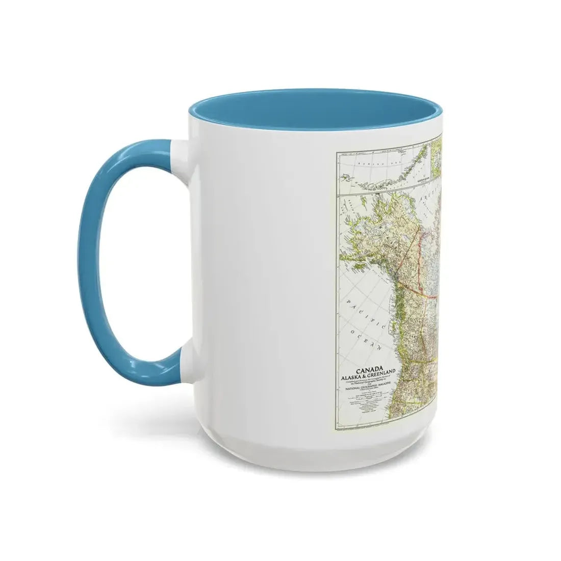 North America - Canada, Alaska, Greenland (1947) (Map) Accent Coffee Mug - Go Mug Yourself