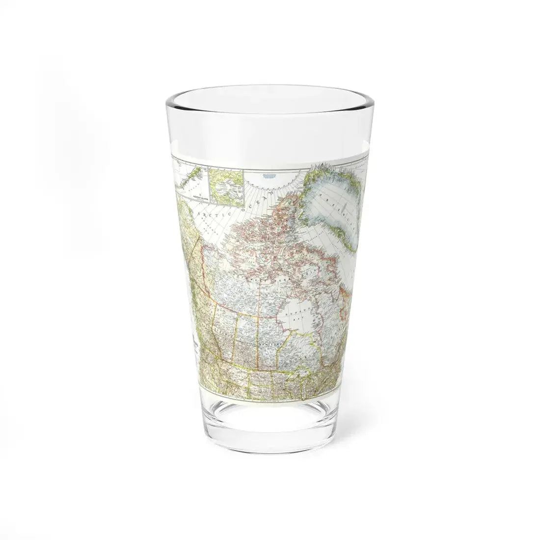 North America - Canada, Alaska, Greenland (1947) (Map) Pint Glass 16oz 16oz - Go Mug Yourself
