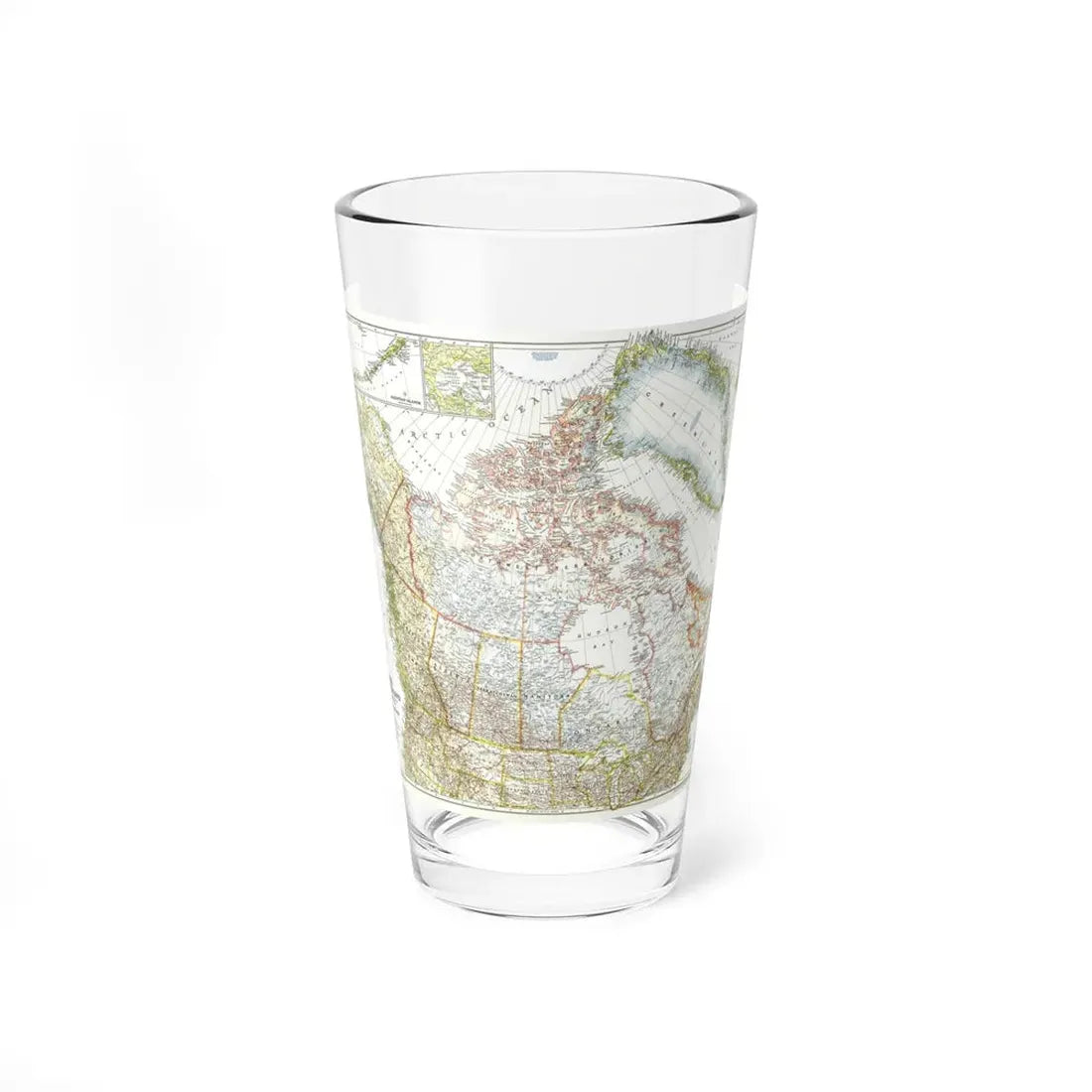 North America - Canada, Alaska, Greenland (1947) (Map) Pint Glass 16oz 16oz - Go Mug Yourself