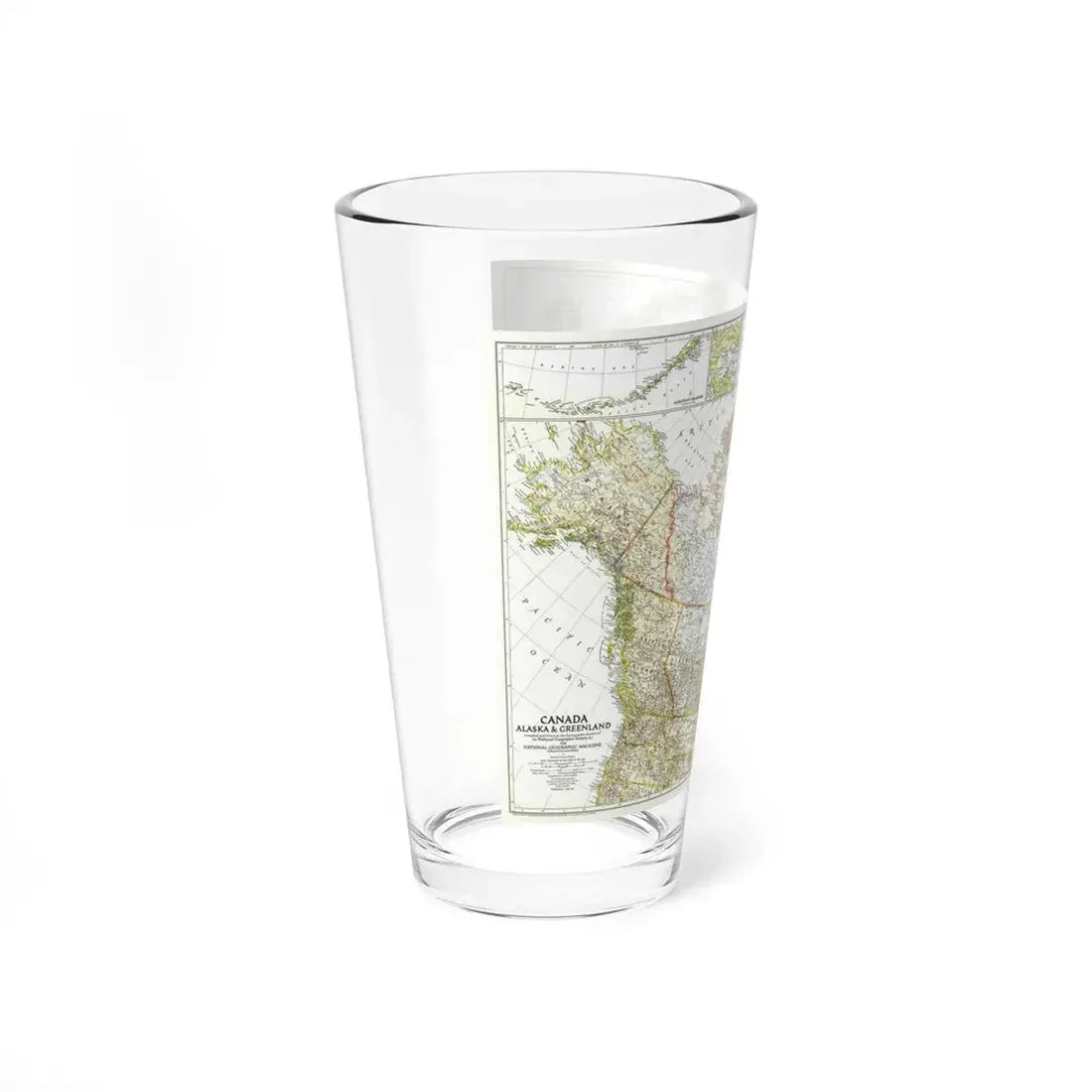 North America - Canada, Alaska, Greenland (1947) (Map) Pint Glass 16oz - Go Mug Yourself