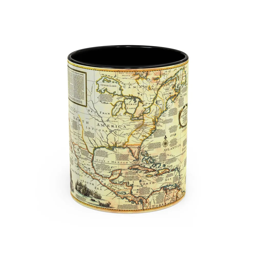 North America - Colonization and Trade (1977) (Map) Accent Coffee Mug 11oz Black - Go Mug Yourself