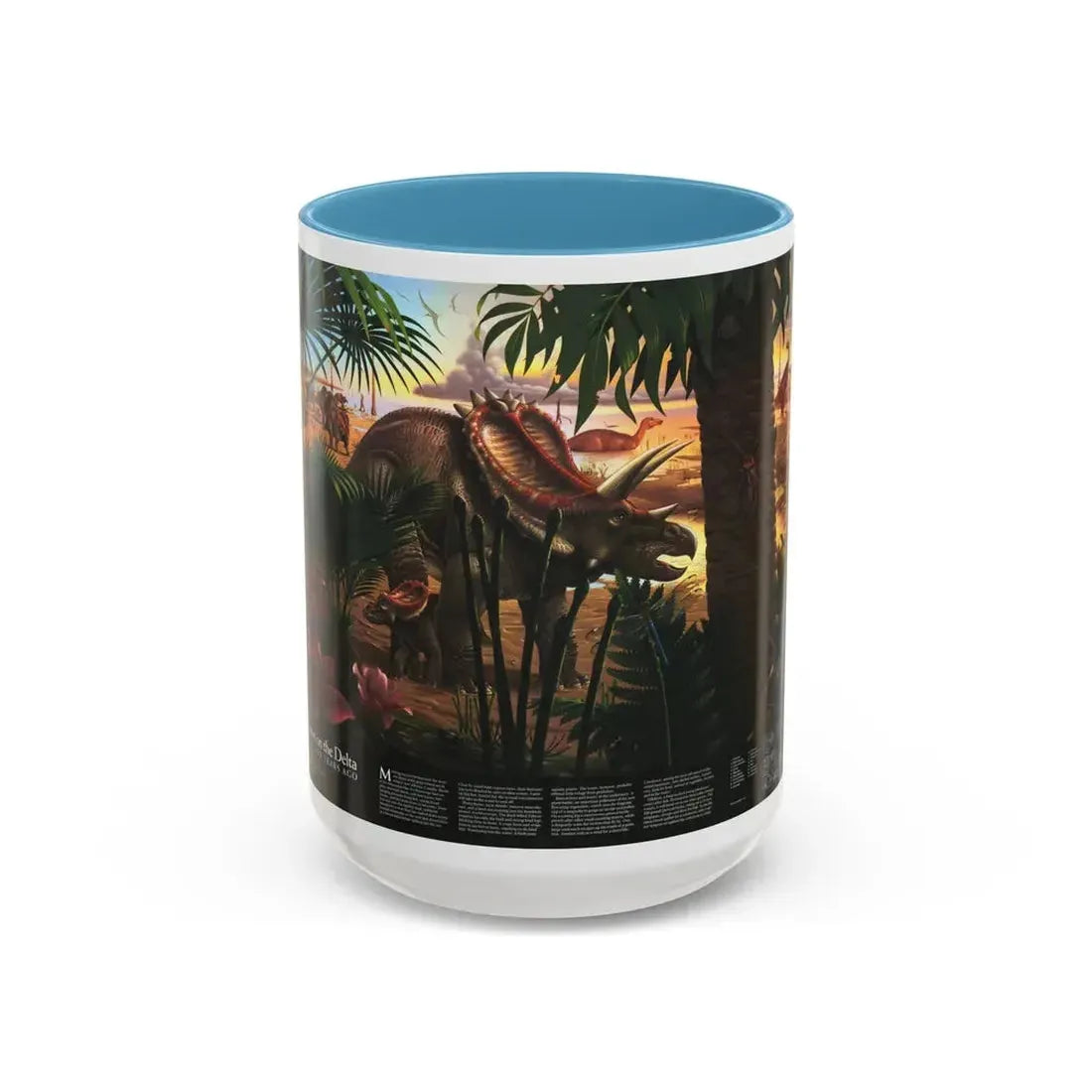 North America - Dawn on the Delta- 74mya (1993) (Map) Accent Coffee Mug 15oz Light Blue - Go Mug Yourself