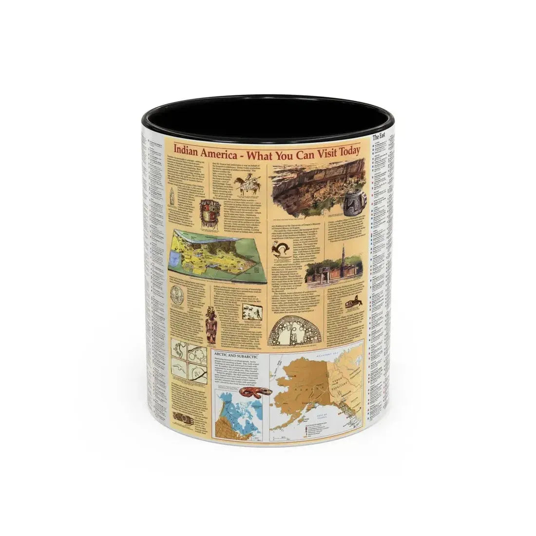 North America - Indian America - What You Can Visit Today (1991) (Map) Accent Coffee Mug 11oz Black - Go Mug Yourself