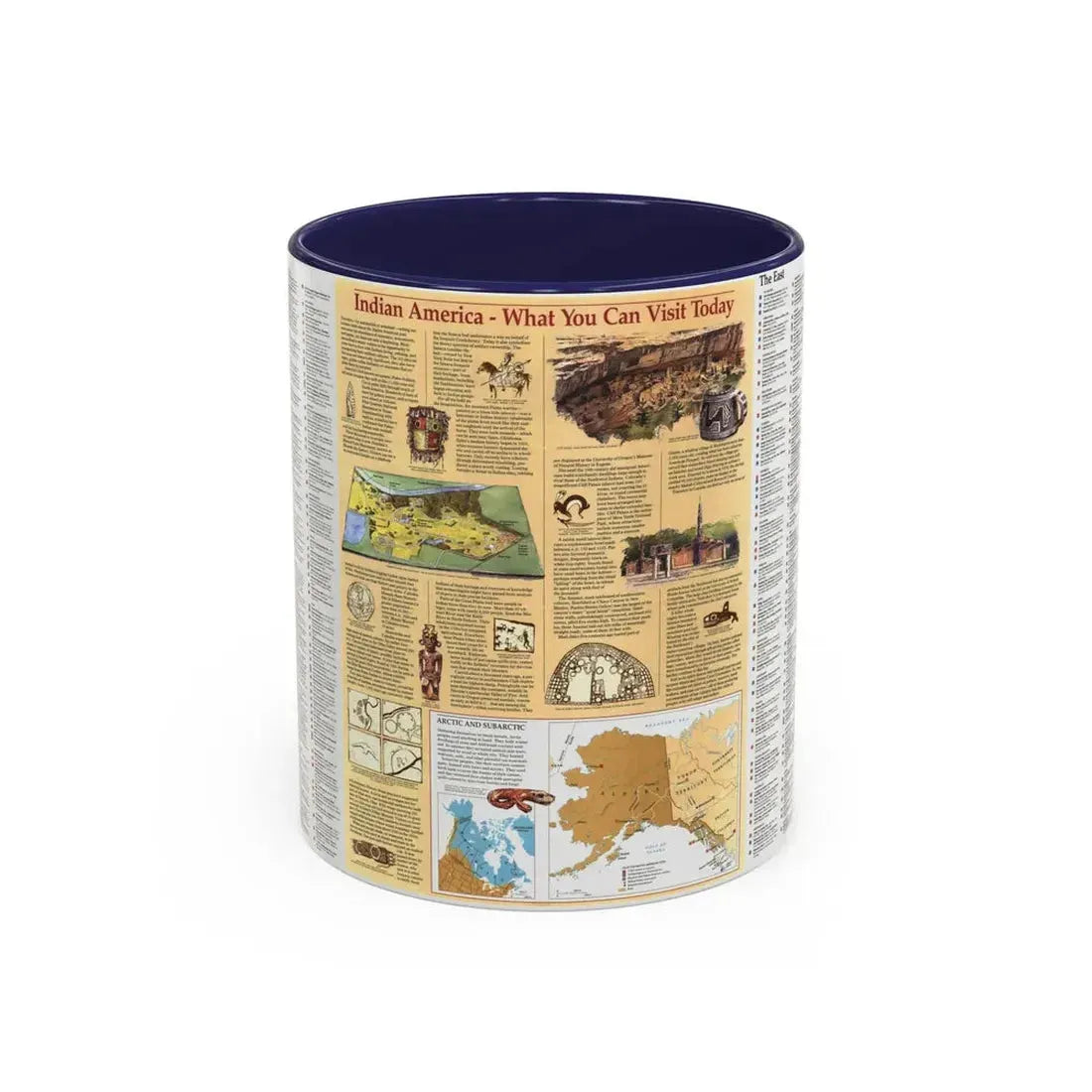 North America - Indian America - What You Can Visit Today (1991) (Map) Accent Coffee Mug 11oz Navy - Go Mug Yourself