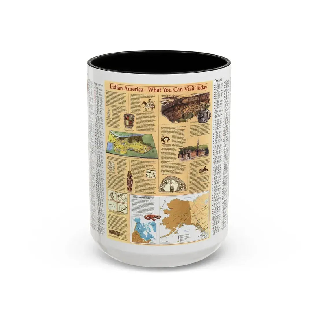 North America - Indian America - What You Can Visit Today (1991) (Map) Accent Coffee Mug 15oz Black - Go Mug Yourself