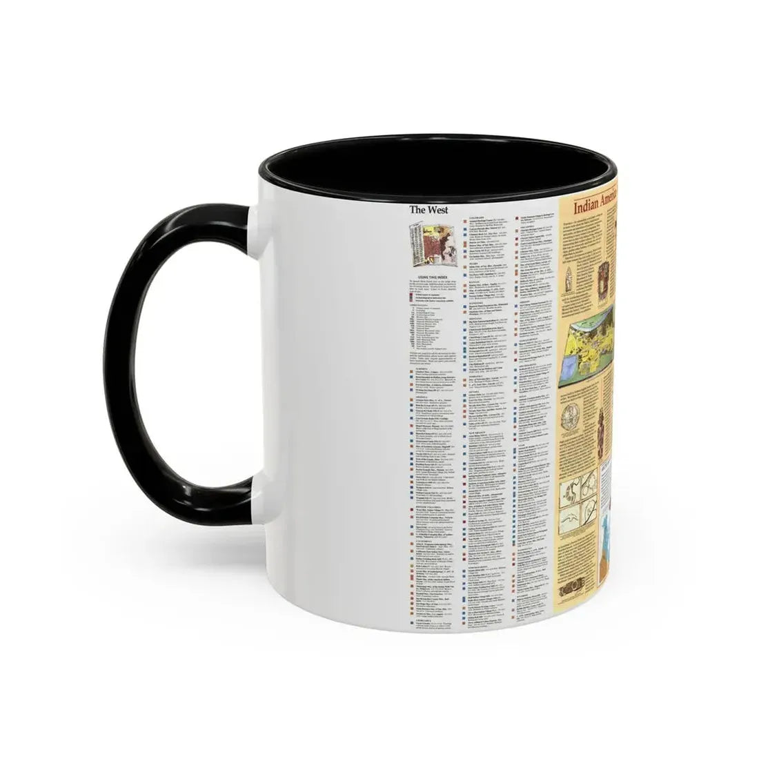 North America - Indian America - What You Can Visit Today (1991) (Map) Accent Coffee Mug - Go Mug Yourself