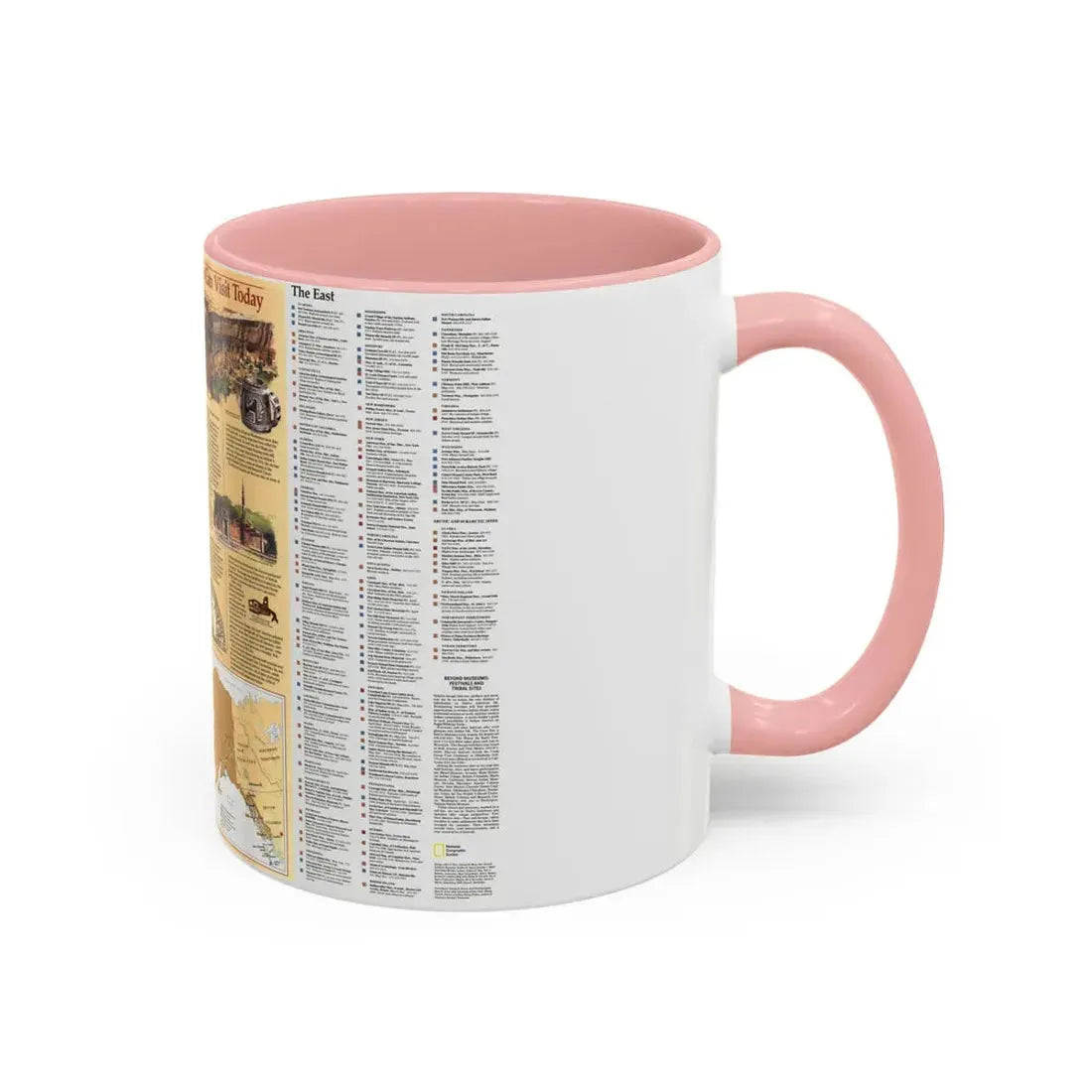 North America - Indian America - What You Can Visit Today (1991) (Map) Accent Coffee Mug - Go Mug Yourself