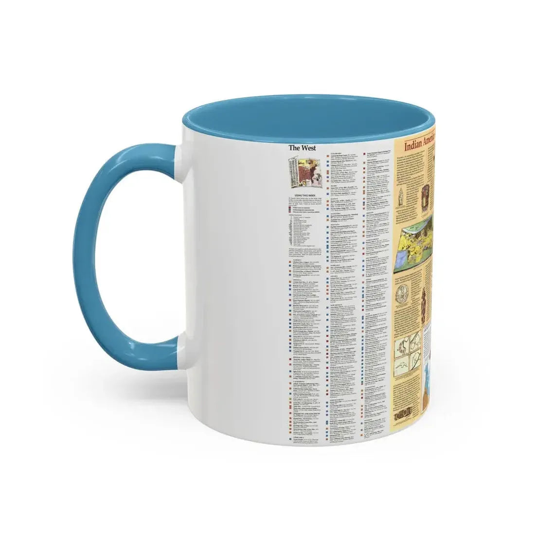 North America - Indian America - What You Can Visit Today (1991) (Map) Accent Coffee Mug - Go Mug Yourself