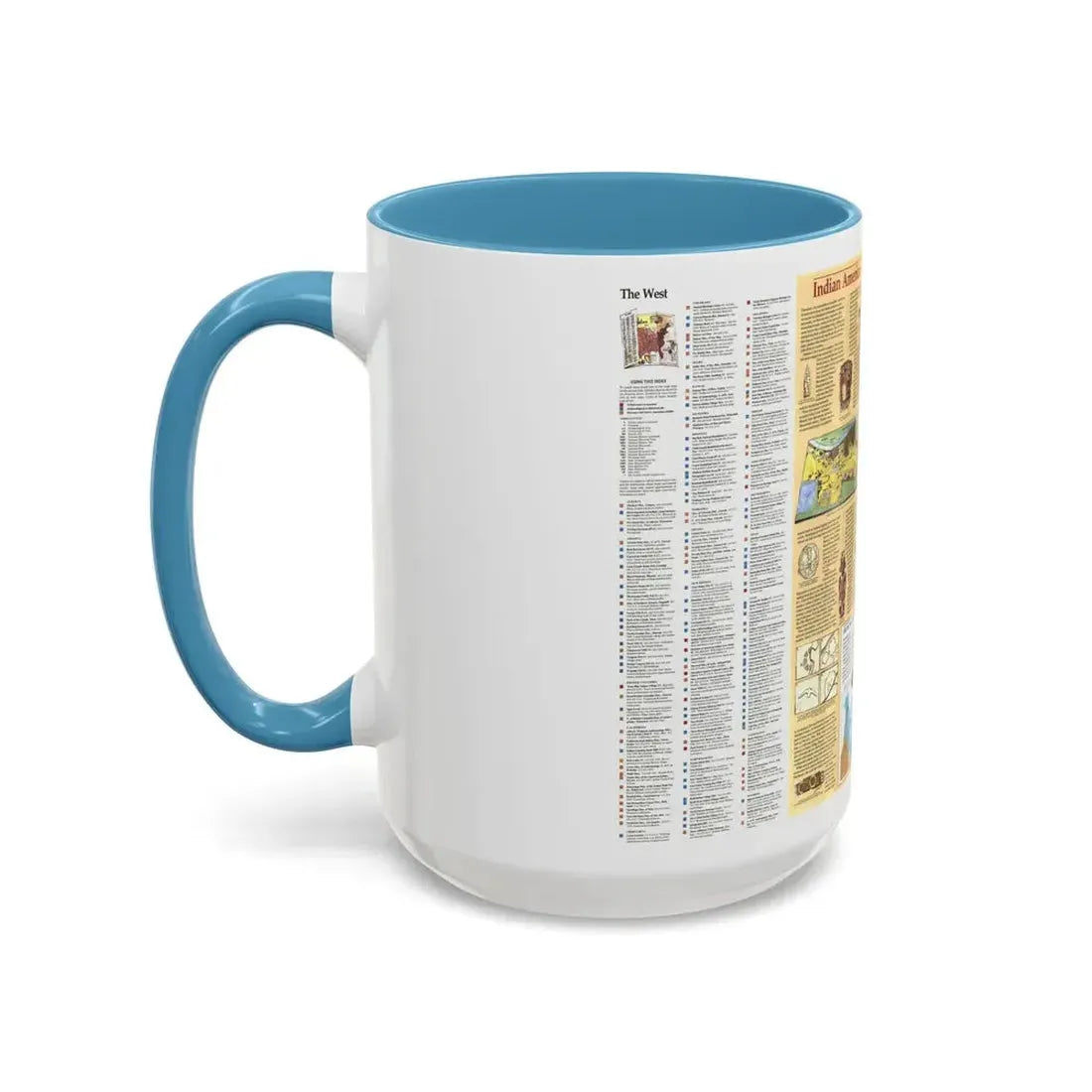 North America - Indian America - What You Can Visit Today (1991) (Map) Accent Coffee Mug - Go Mug Yourself