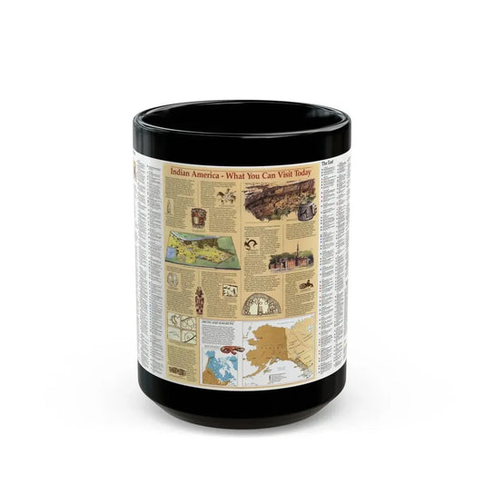 North America - Indian America - What You Can Visit Today (1991) (Map) Black Coffee Mug 15oz - Go Mug Yourself