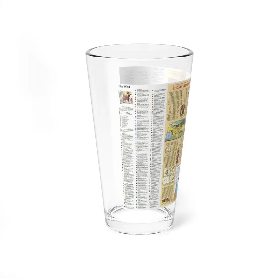 North America - Indian America - What You Can Visit Today (1991) (Map) Pint Glass 16oz - Go Mug Yourself