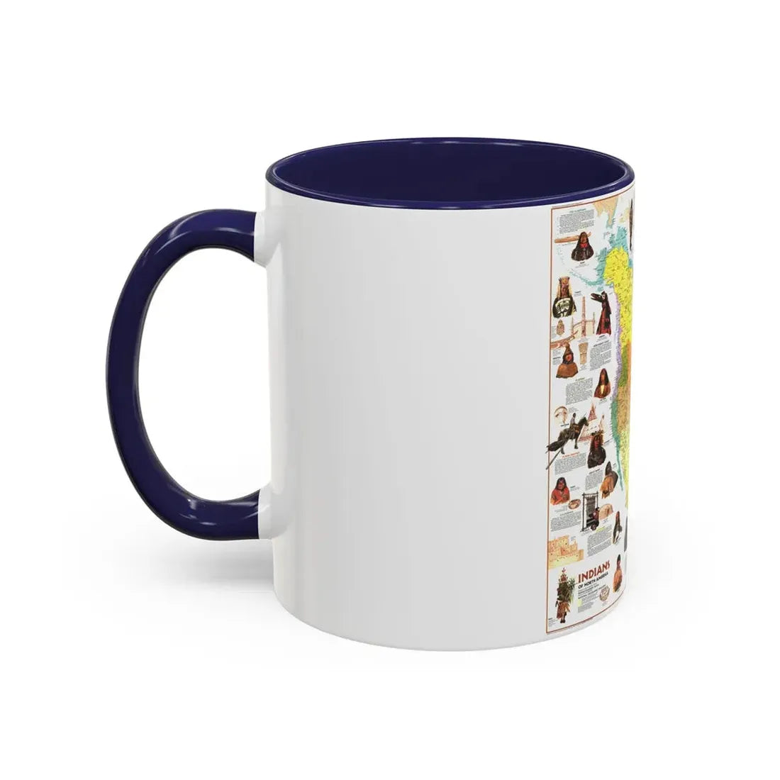 North America - Indians of (1973) (Map) Accent Coffee Mug - Go Mug Yourself