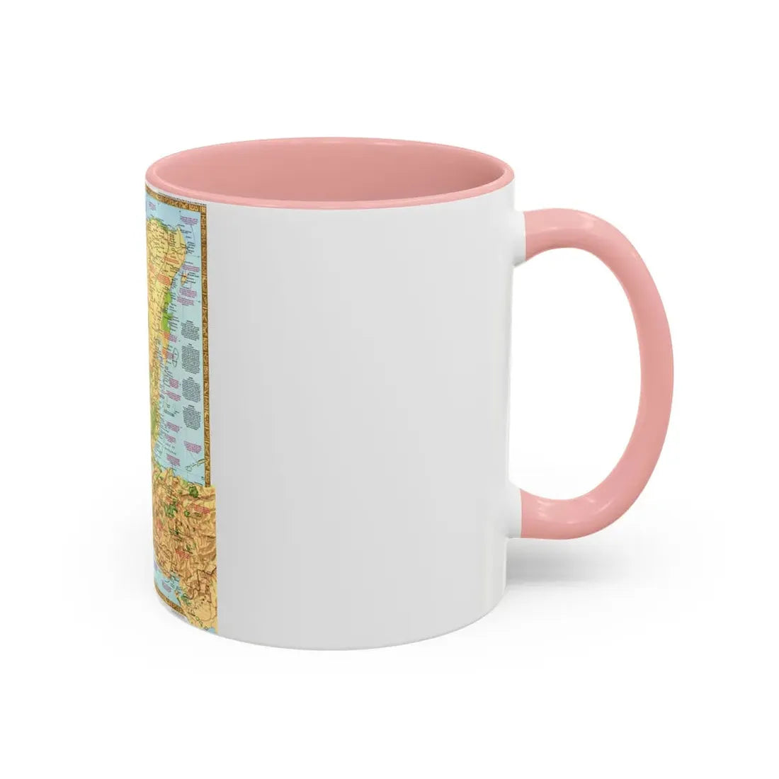 North America - Land of the Maya, A Traveller's Map (1990) (Map) Accent Coffee Mug - Go Mug Yourself