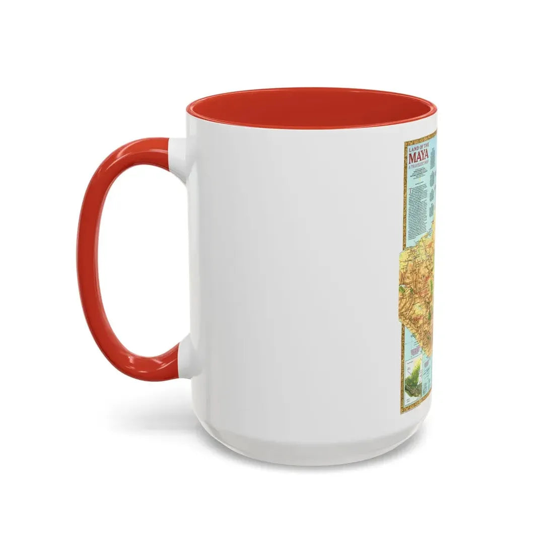 North America - Land of the Maya, A Traveller's Map (1990) (Map) Accent Coffee Mug - Go Mug Yourself