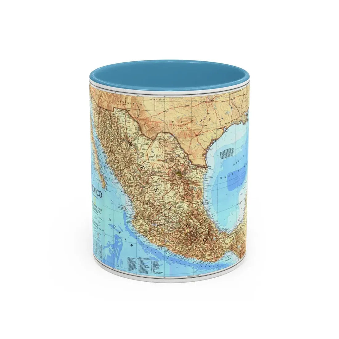 North America - Mexico (1994) (Map) Accent Coffee Mug 11oz Light Blue - Go Mug Yourself