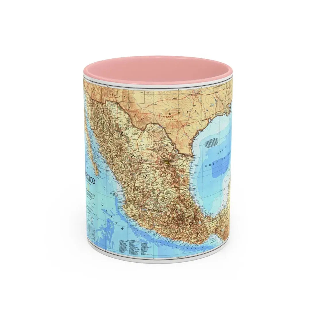 North America - Mexico (1994) (Map) Accent Coffee Mug 11oz Pink - Go Mug Yourself