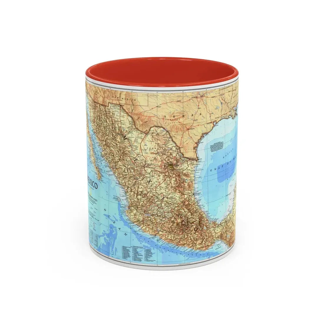 North America - Mexico (1994) (Map) Accent Coffee Mug 11oz Red - Go Mug Yourself