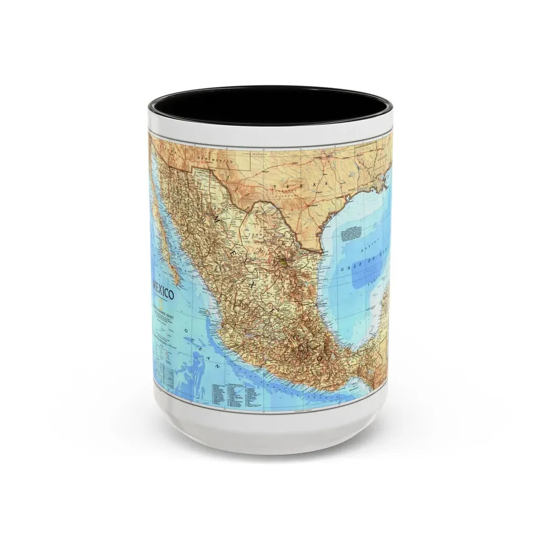 North America - Mexico (1994) (Map) Accent Coffee Mug 15oz Black - Go Mug Yourself