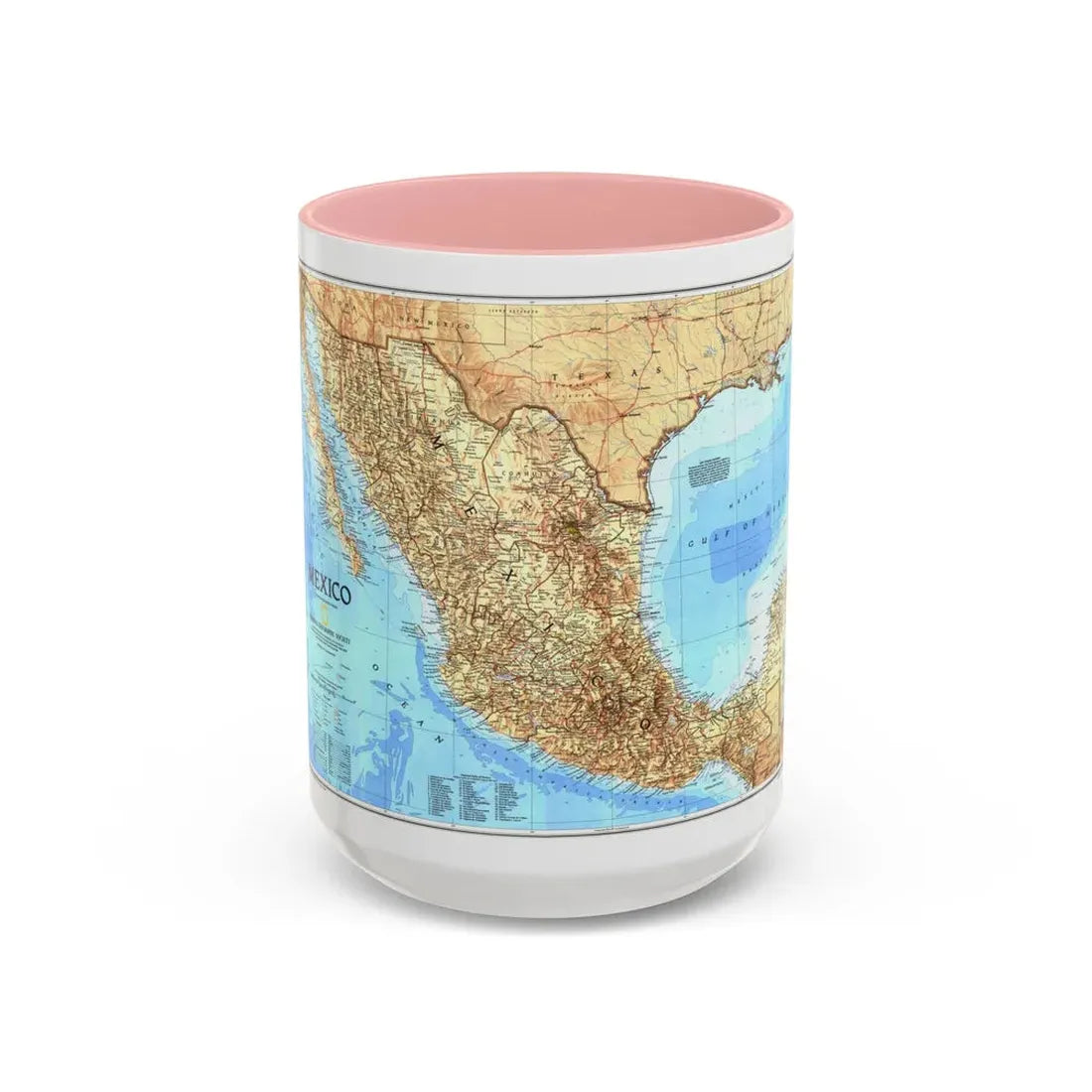 North America - Mexico (1994) (Map) Accent Coffee Mug 15oz Pink - Go Mug Yourself