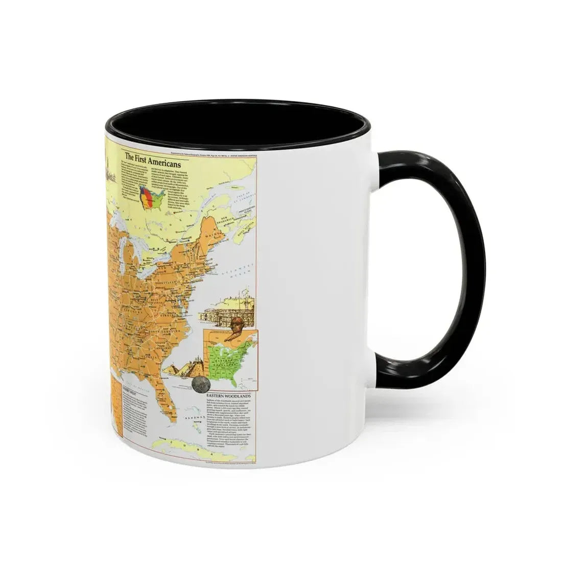 North America - Native American Heritage (1991) (Map) Accent Coffee Mug - Go Mug Yourself