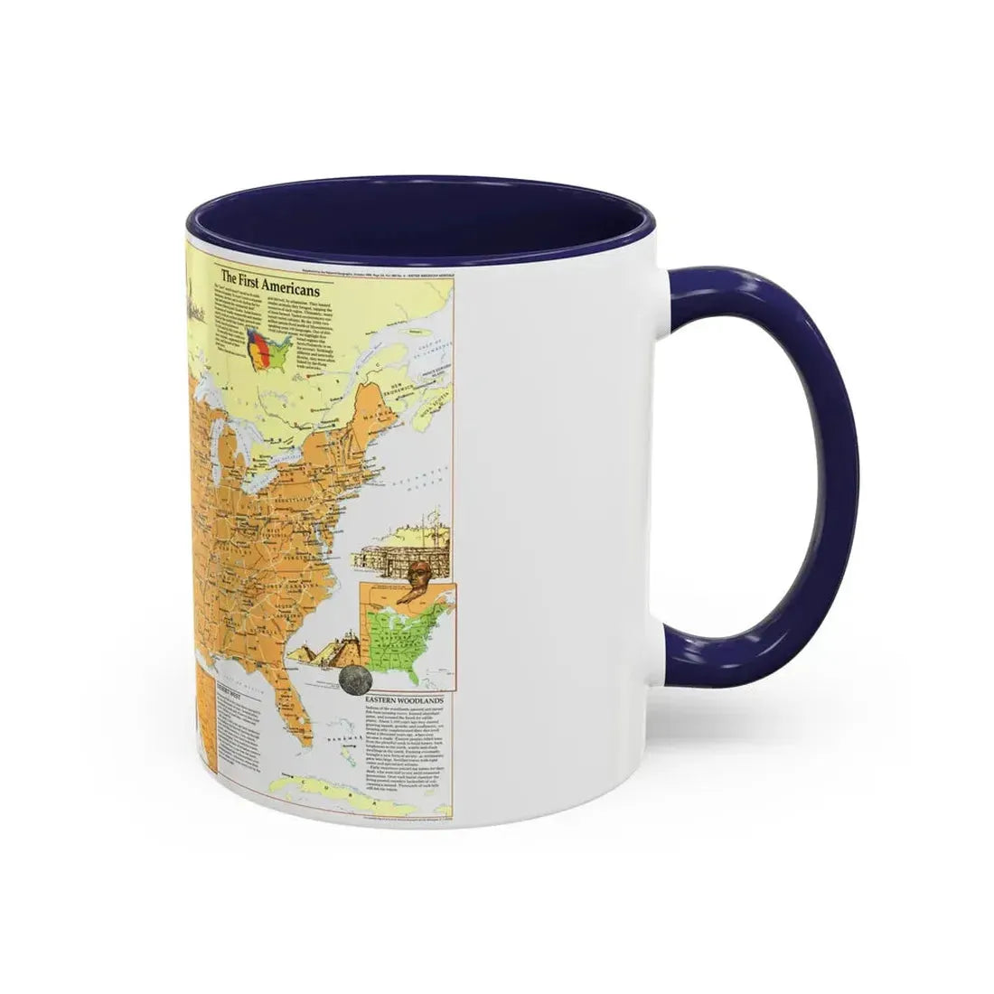 North America - Native American Heritage (1991) (Map) Accent Coffee Mug - Go Mug Yourself