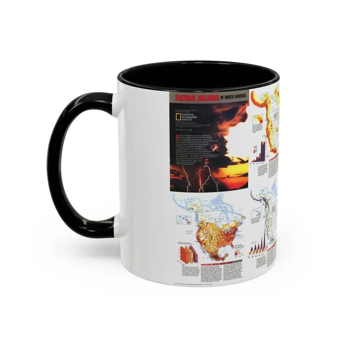 North America - Natural Hazards (1998) (Map) Accent Coffee Mug - Go Mug Yourself
