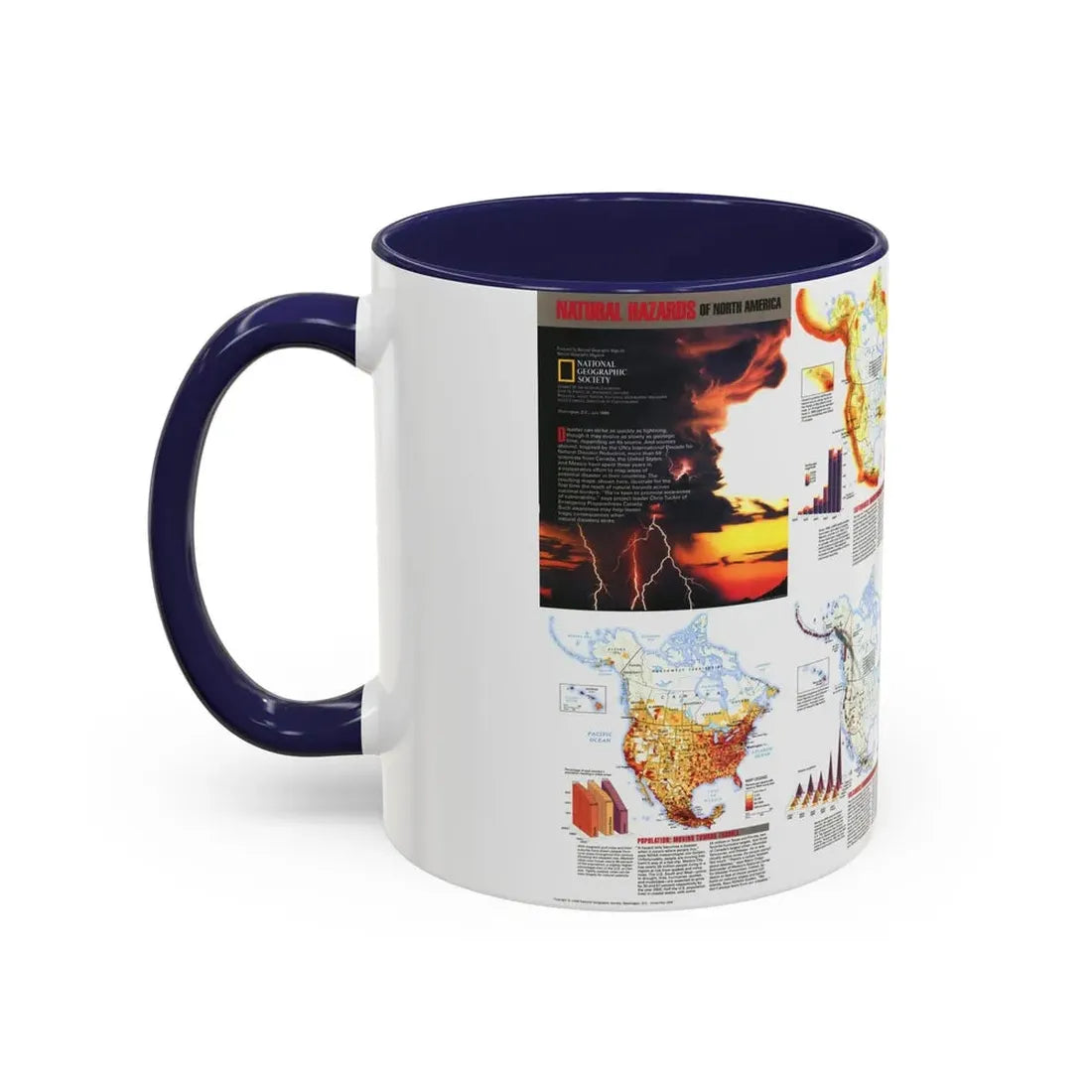 North America - Natural Hazards (1998) (Map) Accent Coffee Mug - Go Mug Yourself
