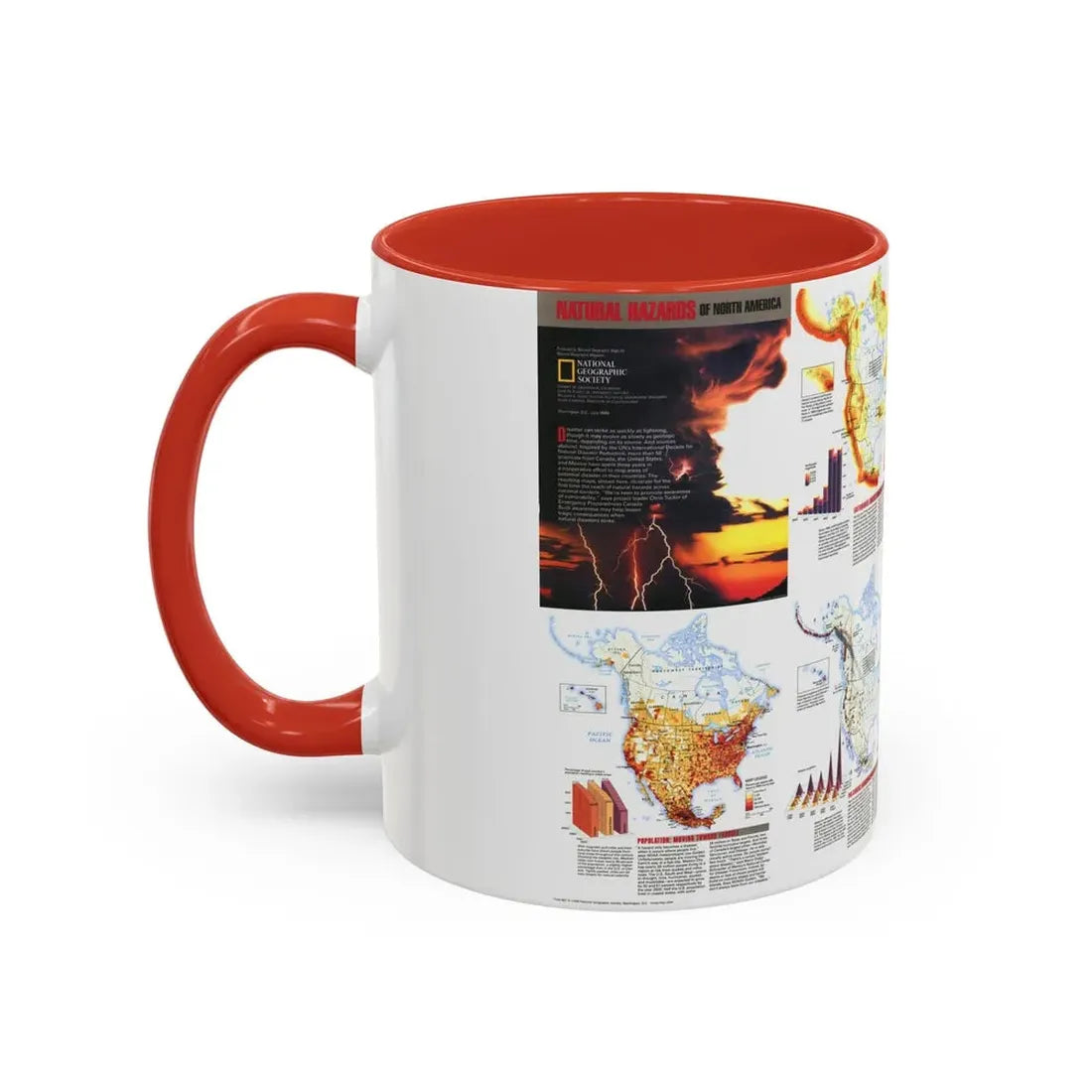 North America - Natural Hazards (1998) (Map) Accent Coffee Mug - Go Mug Yourself