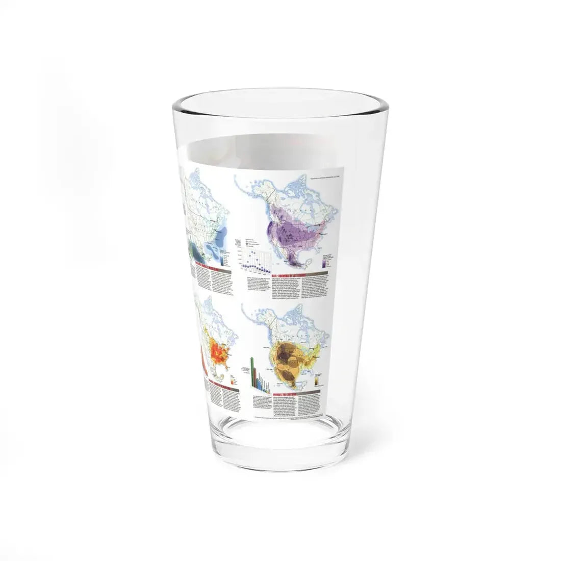 North America - Natural Hazards (1998) (Map) Pint Glass 16oz - Go Mug Yourself