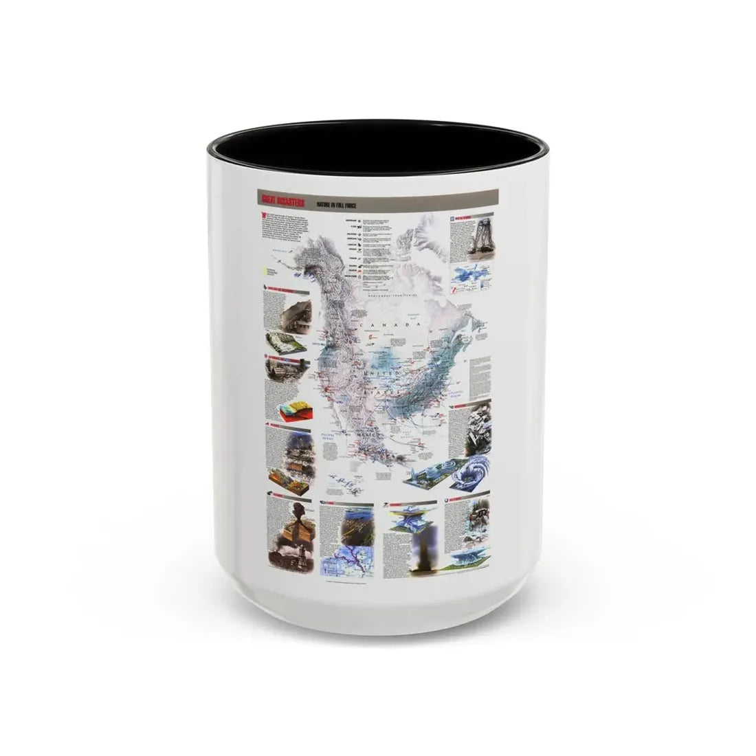 North America - Nature in Full Force (1998) (Map) Accent Coffee Mug 15oz Black - Go Mug Yourself