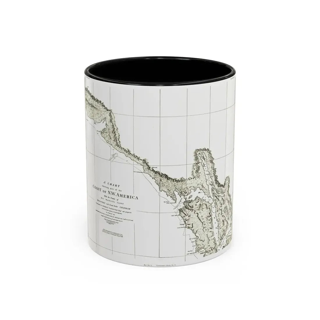 North America - Part of the Coast (1898) (Map) Accent Coffee Mug 11oz Black - Go Mug Yourself