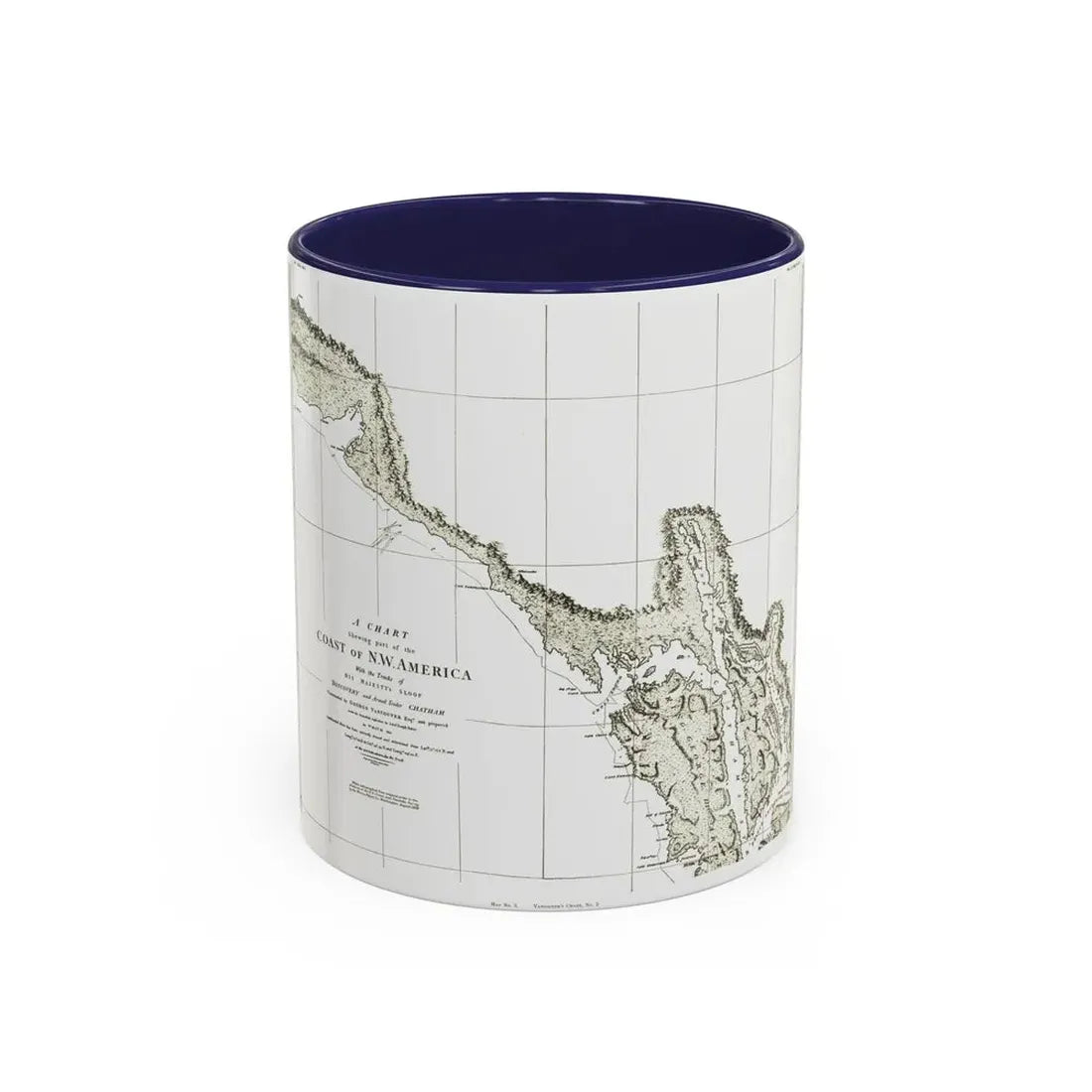 North America - Part of the Coast (1898) (Map) Accent Coffee Mug 11oz Navy - Go Mug Yourself