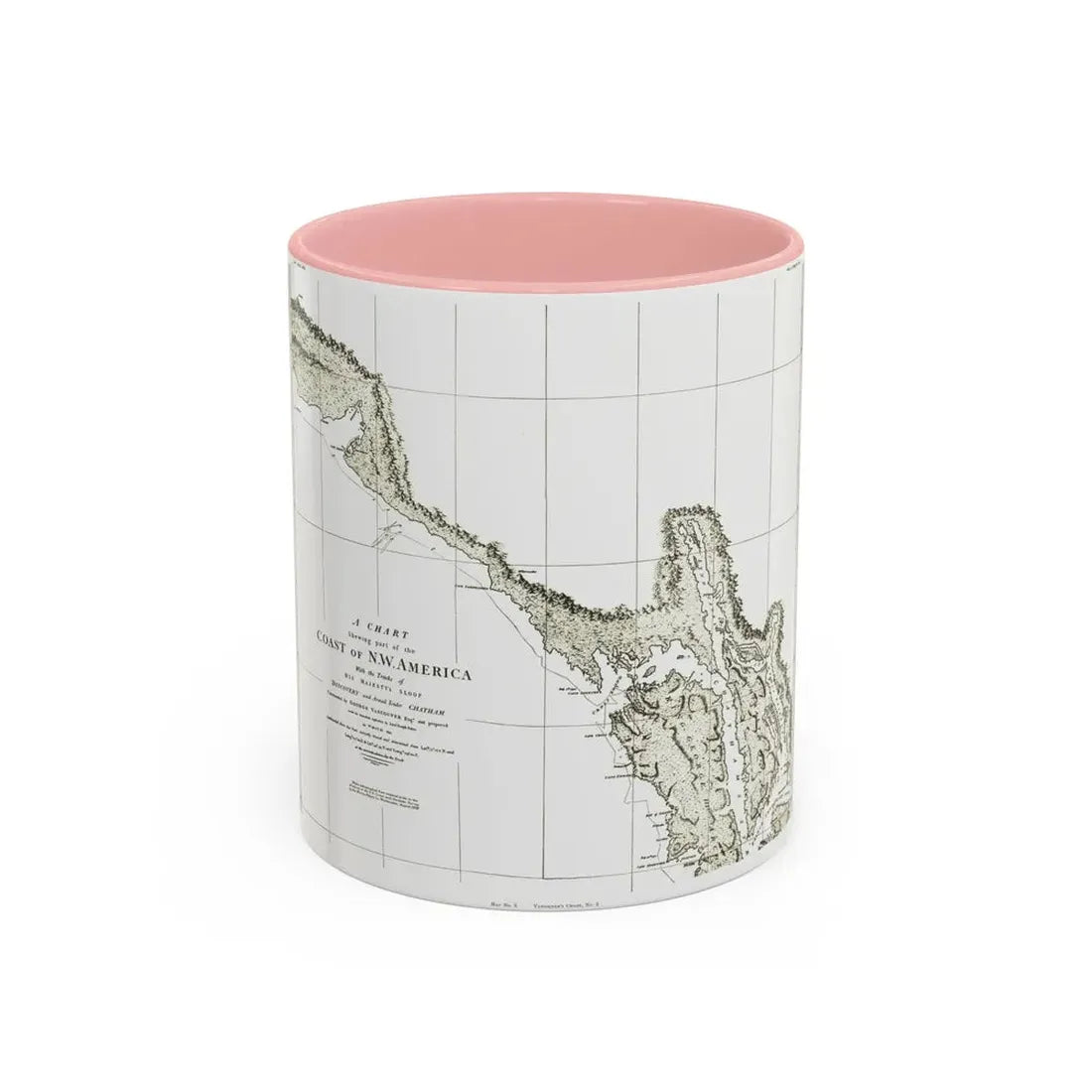 North America - Part of the Coast (1898) (Map) Accent Coffee Mug 11oz Pink - Go Mug Yourself