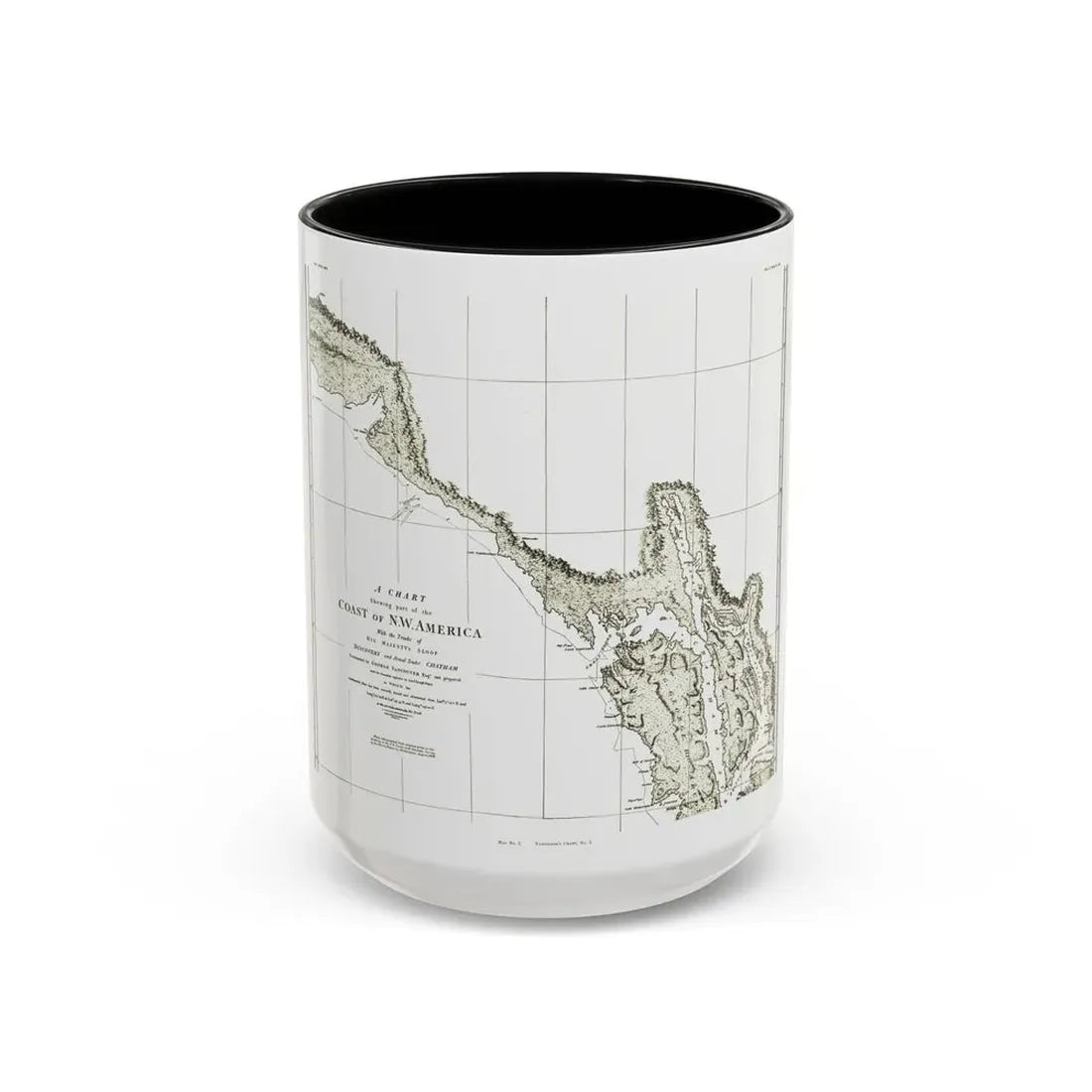 North America - Part of the Coast (1898) (Map) Accent Coffee Mug 15oz Black - Go Mug Yourself