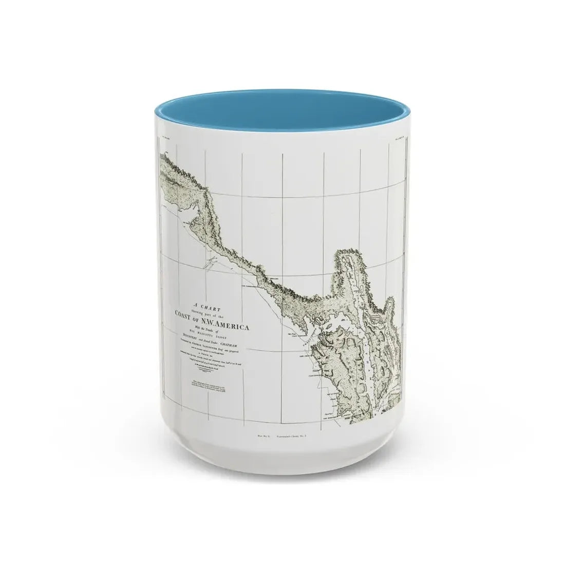 North America - Part of the Coast (1898) (Map) Accent Coffee Mug 15oz Light Blue - Go Mug Yourself