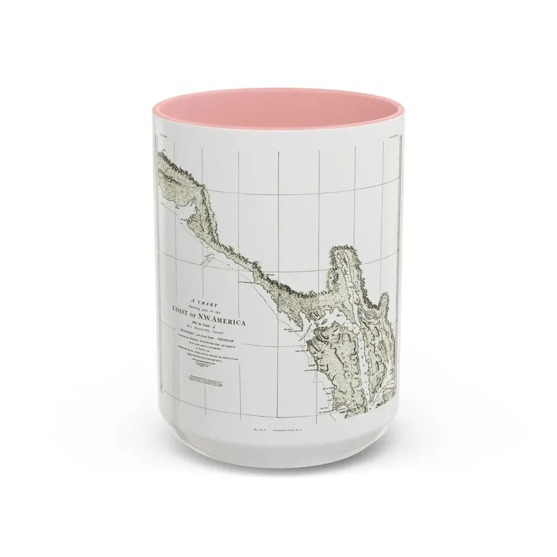 North America - Part of the Coast (1898) (Map) Accent Coffee Mug 15oz Pink - Go Mug Yourself
