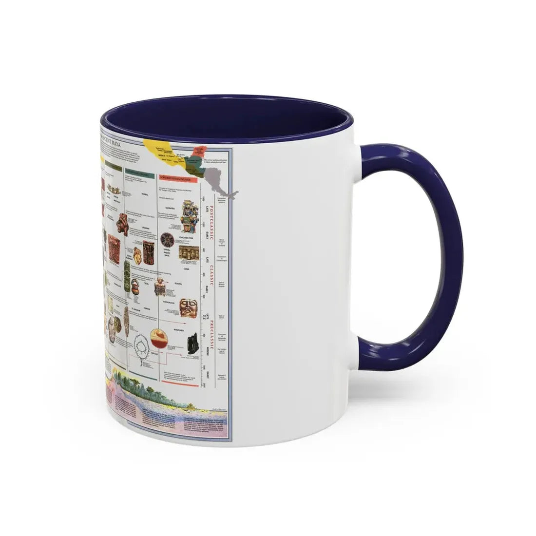 North America - The Ancient Maya World (1990) (Map) Accent Coffee Mug - Go Mug Yourself