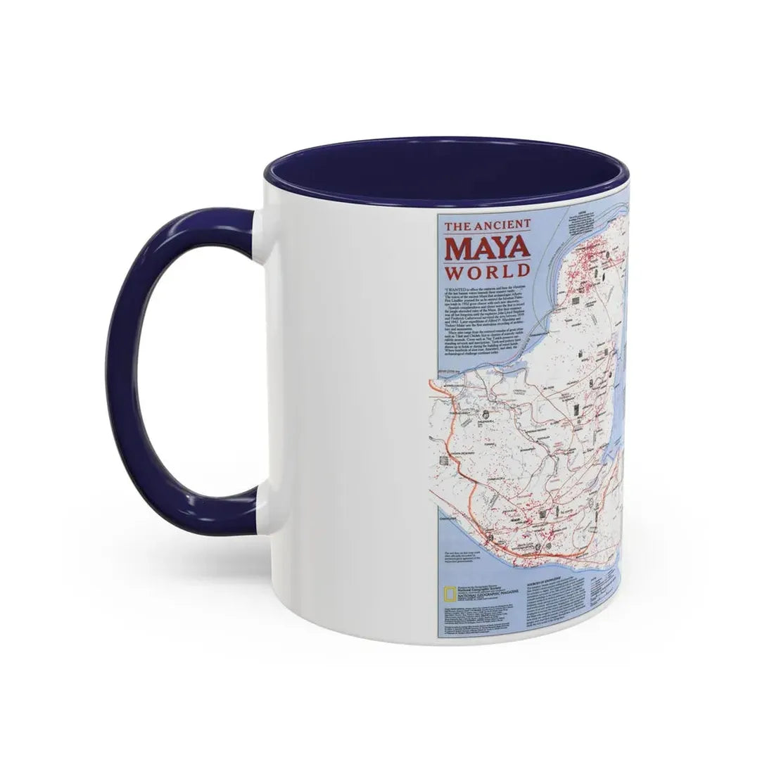 North America - The Ancient Maya World (1990) (Map) Accent Coffee Mug - Go Mug Yourself